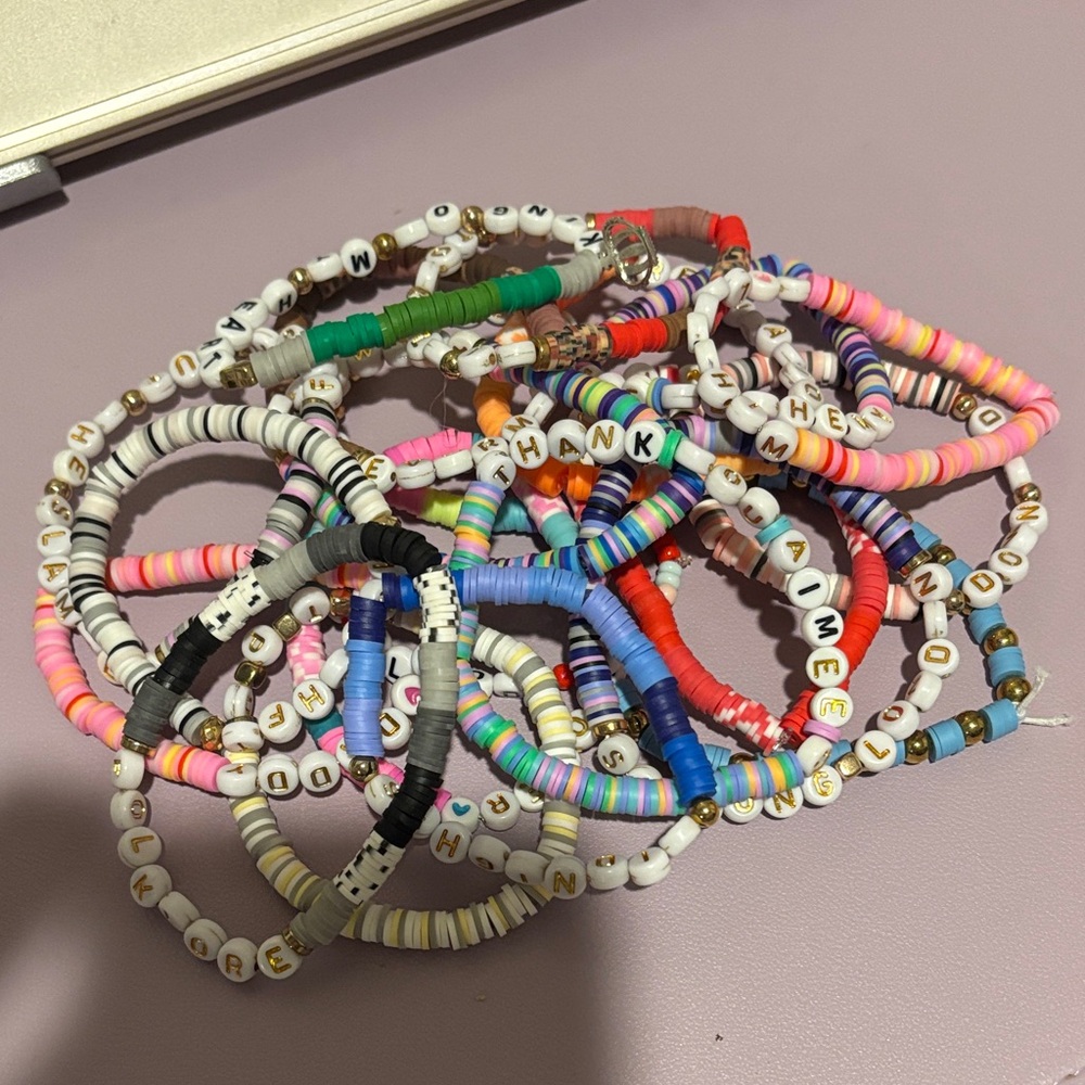 50 BUNDLE Taylor Swift Multicolor Beaded Bracelets